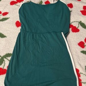 All in Motion Teal Mini Dress with White Accents